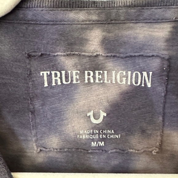 TRUE RELIGION | Men's Short Sleeve Tie-Dye Cotton Tee - Black and Blue - Picture 3 of 9